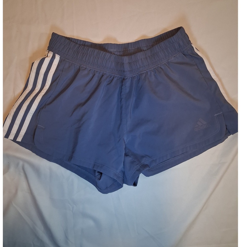 Adidas Primegreen Aeroready Womens XS Blue 3-Stripe Running Shorts Athletic